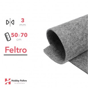 Feltro Grigio Nero Melange 3mm 50x70cm - COD.35