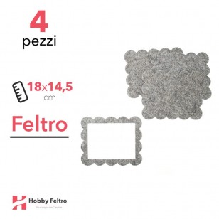 Kit Cornice in Feltro 4 Pezzi 18x14,5cm Colore a Scelta