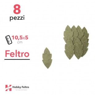 Kit Foglia Grande in Feltro 8 Pezzi 10,5x5cm Colore a Scelta