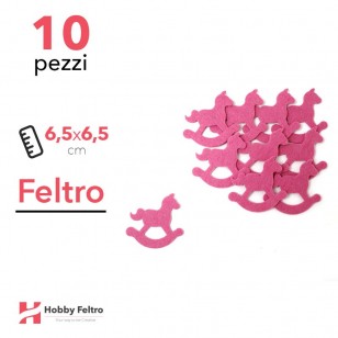 Kit Cavalluccio in Feltro 10 Pezzi 6,5x6,5cm Colore a Scelta