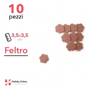 Kit Fiorellino in Feltro 10 Pezzi 3,5x3,5cm Colore a Scelta