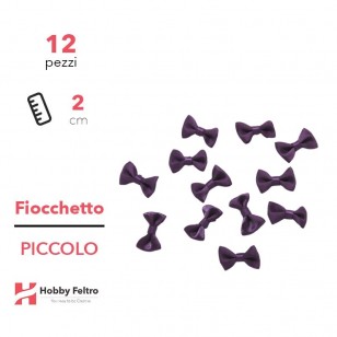 Fiocchetti in Raso colorati Viola 2cm KIT Piccolo 12 Pezzi COD.14