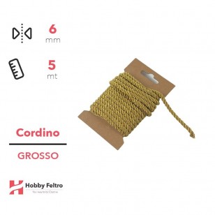 Cordoncino Grosso Oro 8mm Confezione 5 metri COD.a14