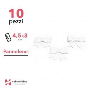 Fiocchetto Pannolenci 10 Pezzi Bianco COD.01