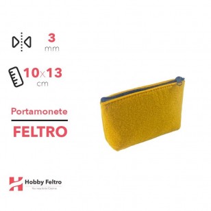 Portamonete in feltro Senape 3mm 10x13cm COD.85