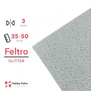 Feltro Glitterato Pois Bianco 3mm 35x50cm COD.DOT3