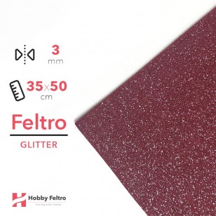 Feltro Glitterato Rosso 3mm 35x50cm - COD.01