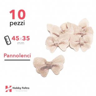 Fiocchetti Farfalla Pannolenci 10 Pezzi Beige COD.02